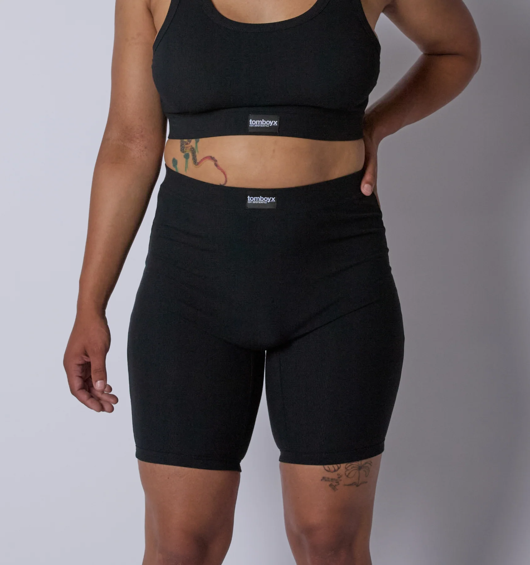 Bamboo Rib 9" Boxer Briefs - Black
