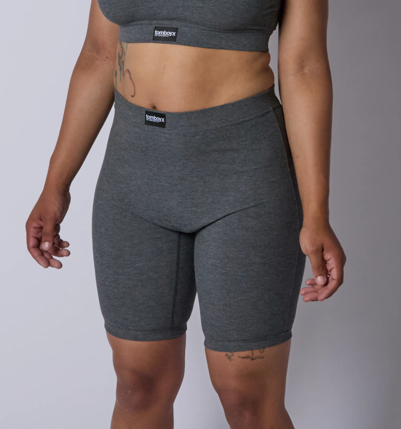 Bamboo Rib 9" Boxer Briefs - Heather Gray