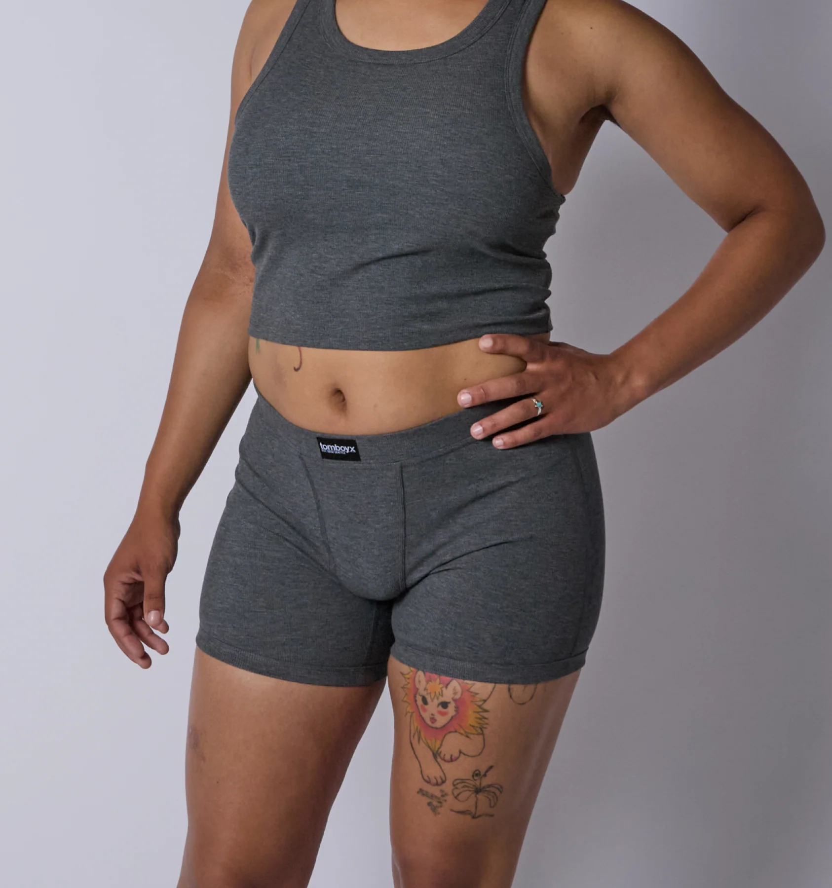 Bamboo Rib 4.5" Trunks - Heather Gray