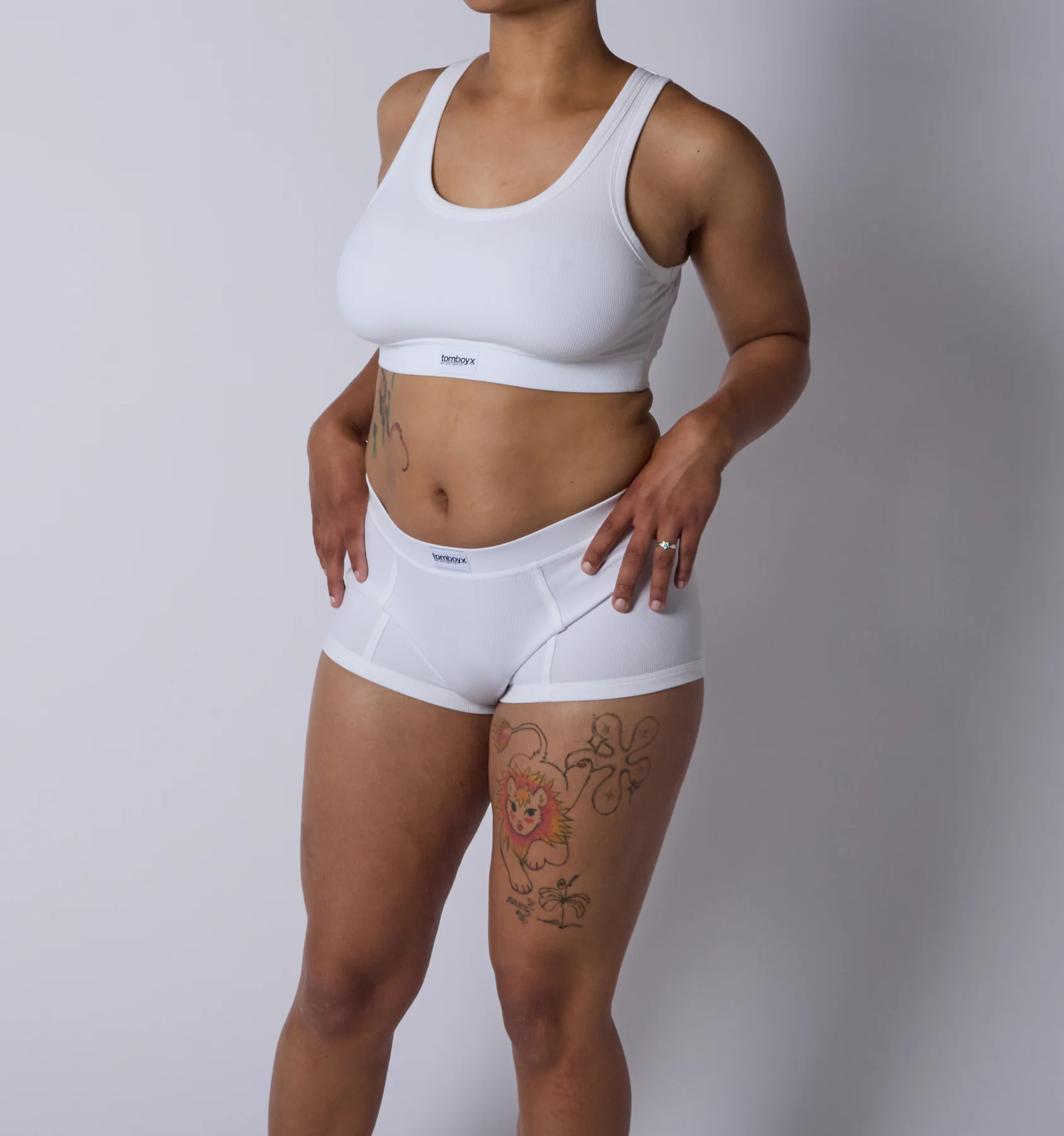 Bamboo Rib Boy Shorts - Bright White