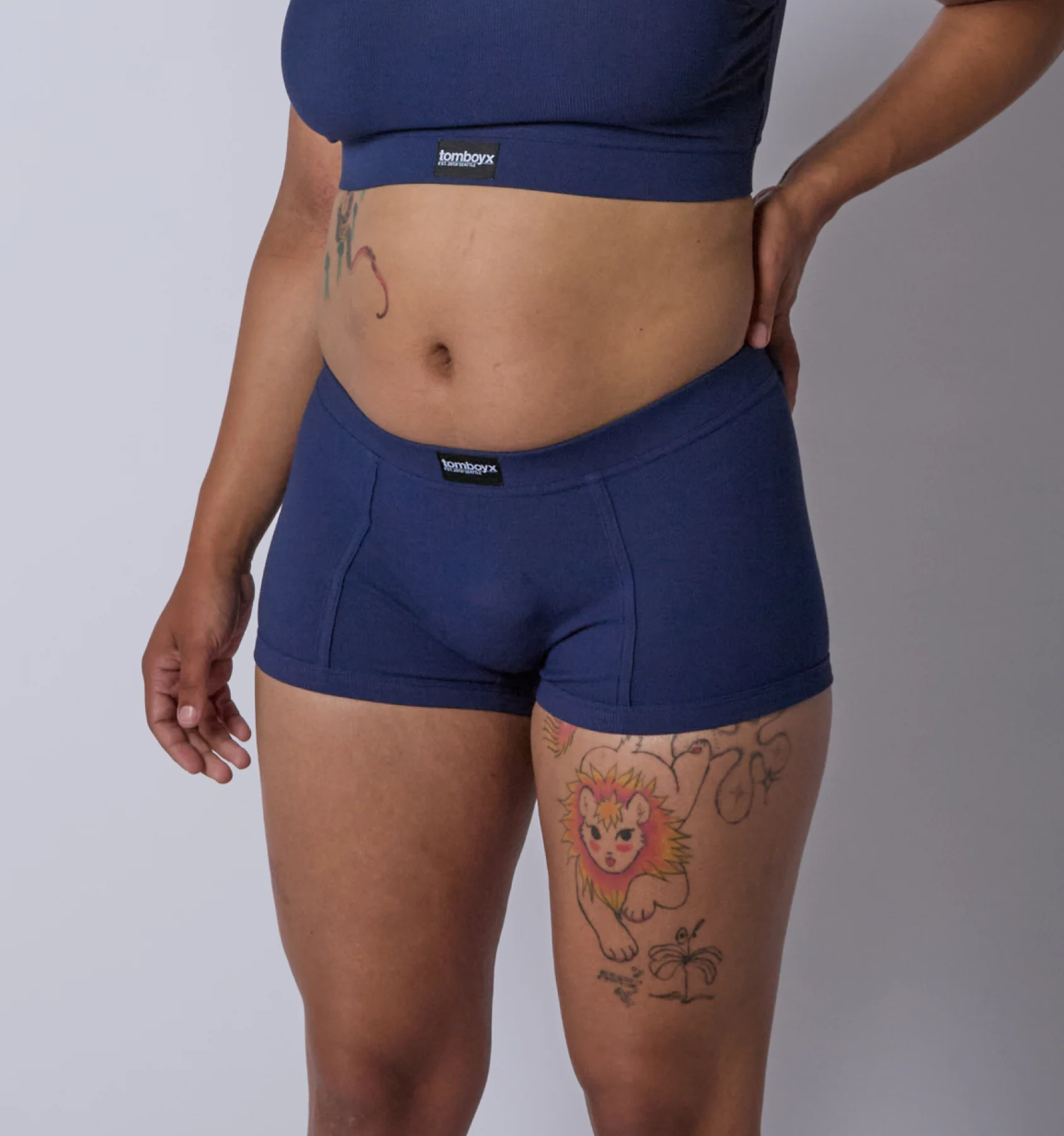 Bamboo Rib Boy Shorts - Future Dusk