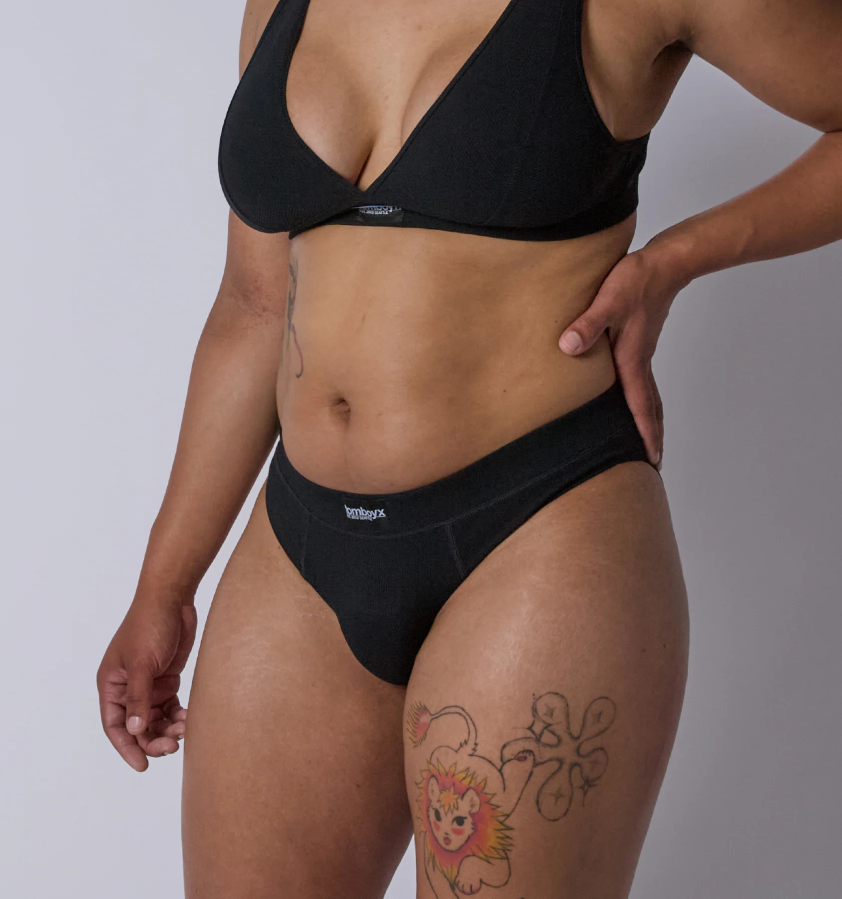 Bamboo Rib Cheeky - Black