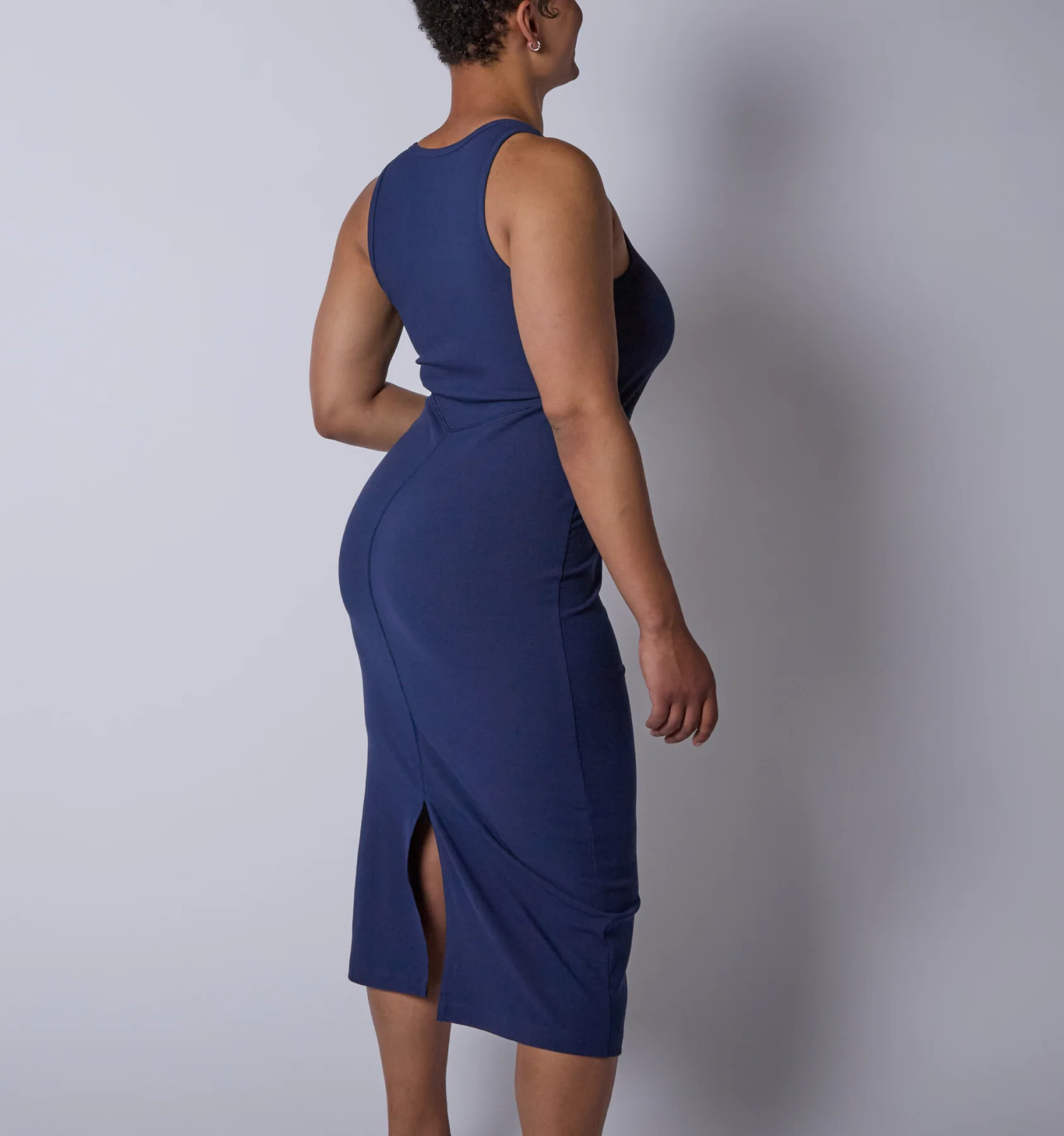 Bamboo Rib Sleeveless Midi Dress - Future Dusk