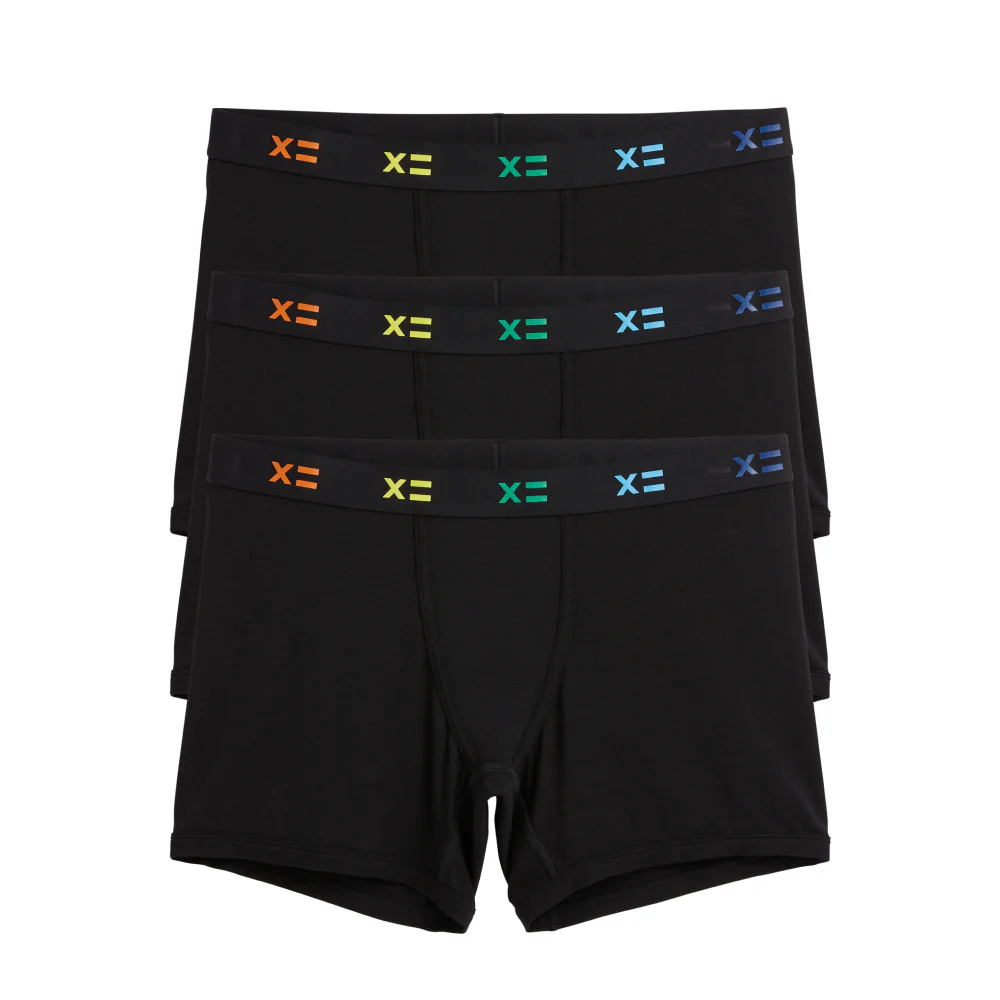 4.5" Trunks 3-Pack - TENCELâ¢ Modal Black X= Rainbow