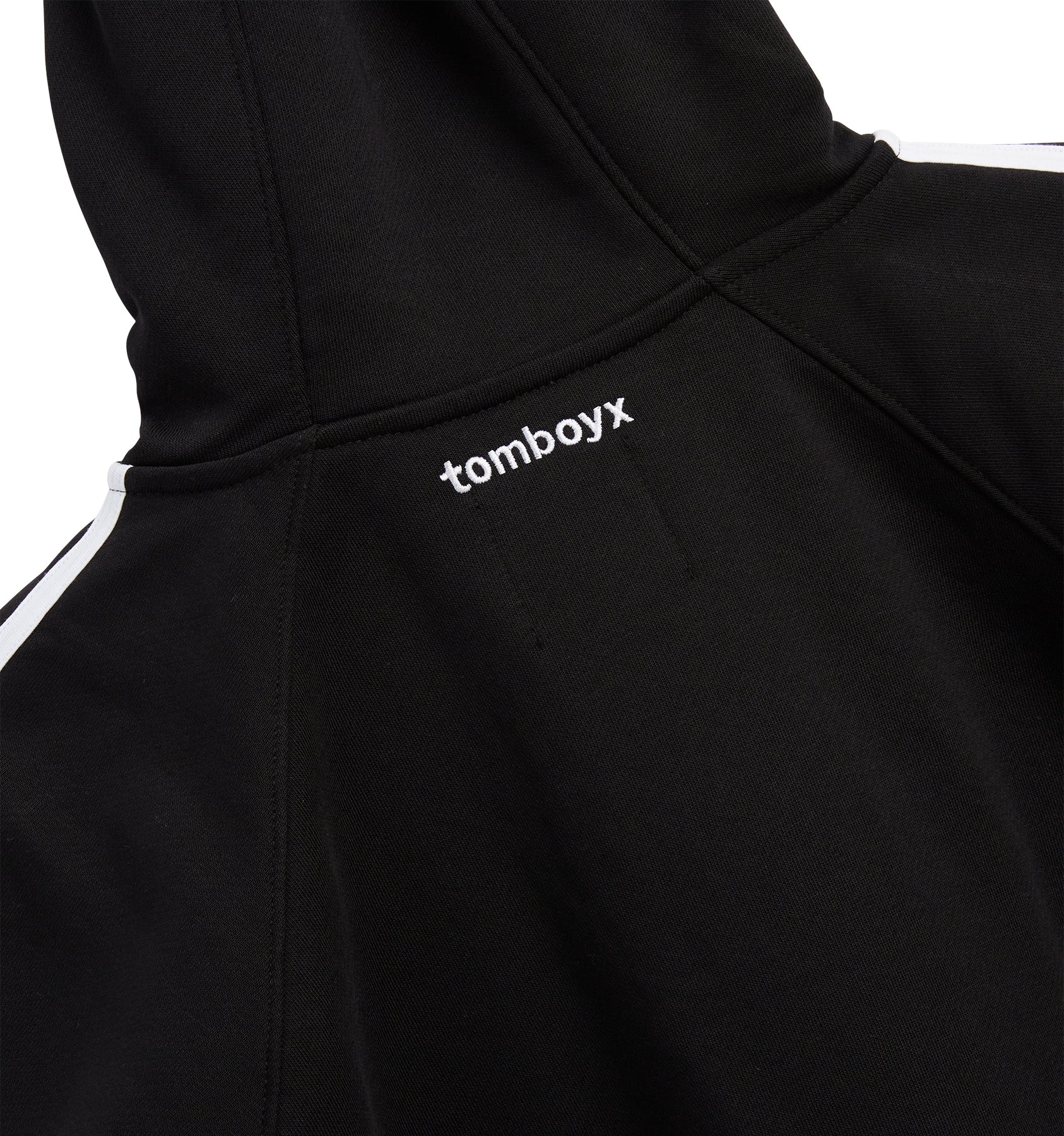 French Terry Track Full Zip Hoodie - Black