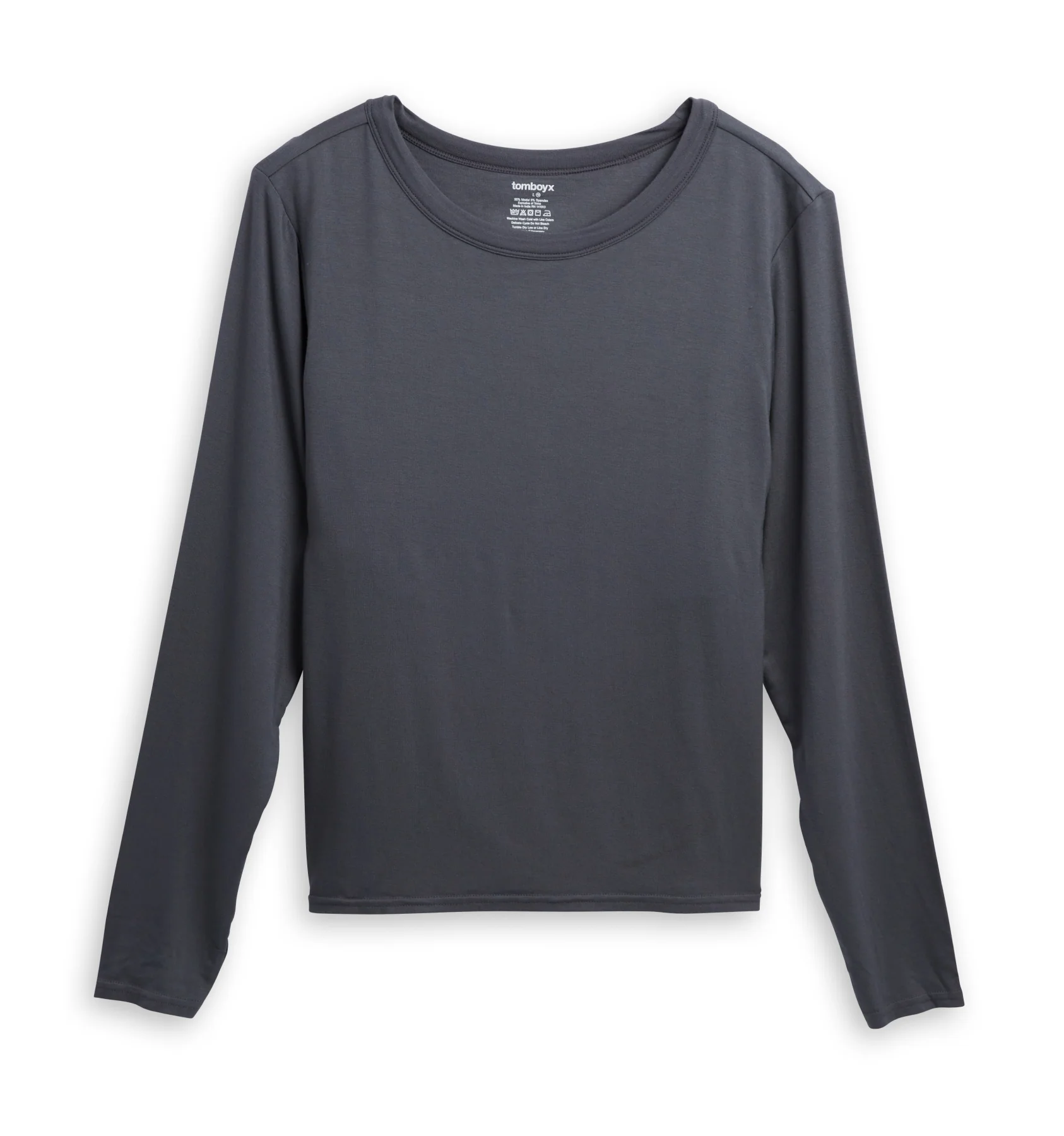 Long Sleeve Bra Top - TENCELâ¢ Modal Slate