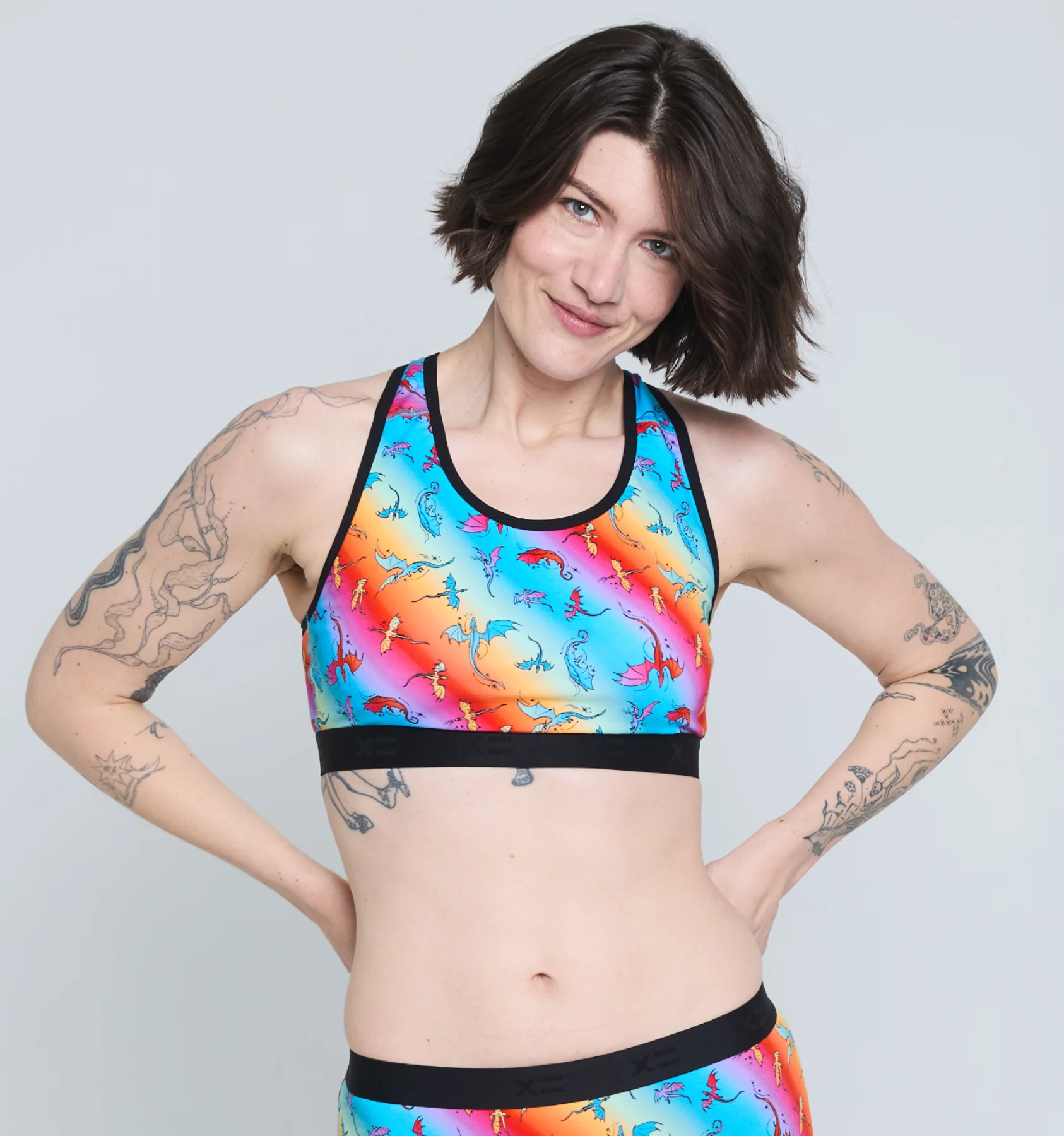 Racerback Soft Bra - Pride Rainbow Dragon