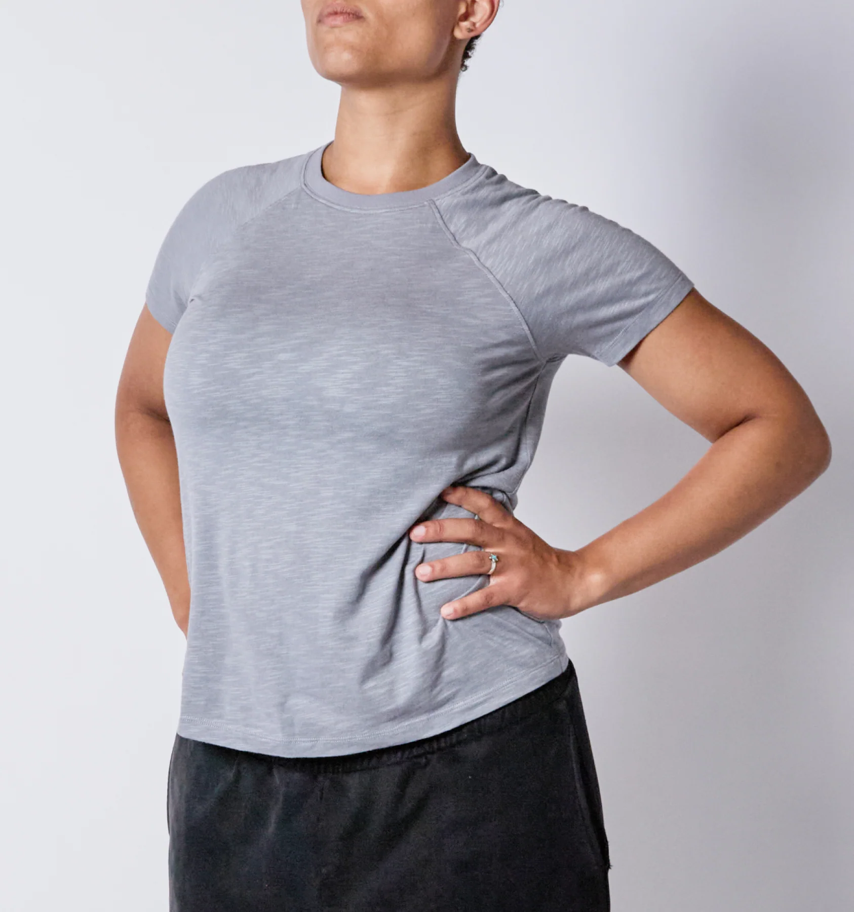 Short Sleeve Jersey Slub Raglan Tee - Ultimate Gray