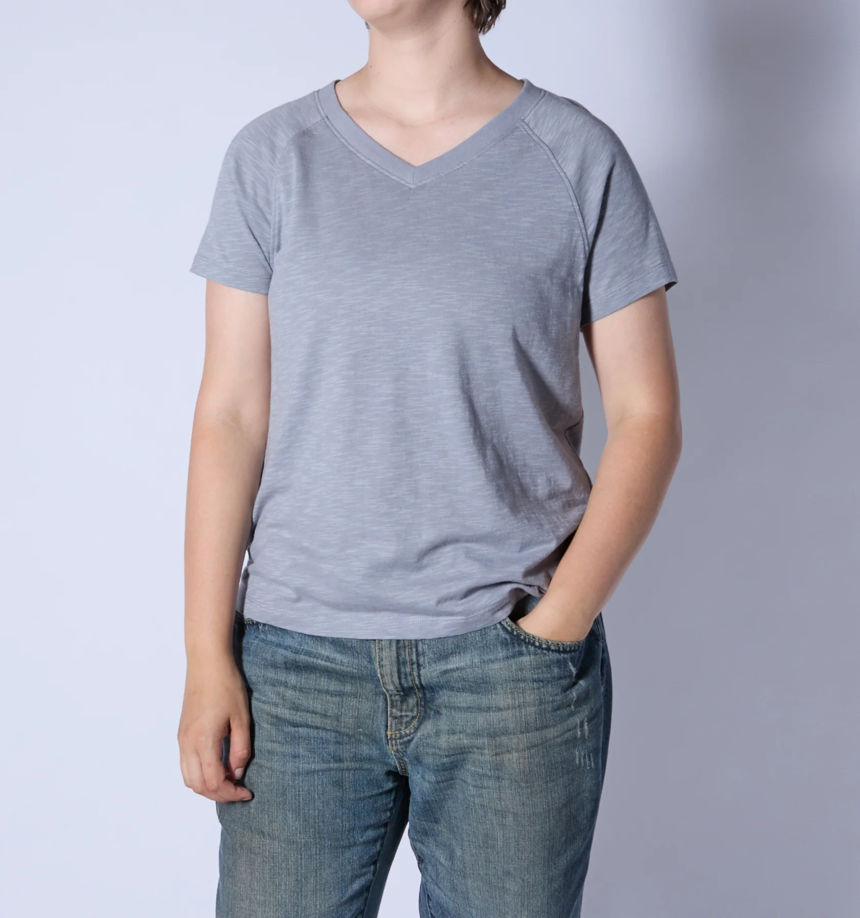 Short Sleeve Jersey Slub V Neck Tee - Ultimate Gray 1 5131-short-sleeve-jersey-slub-v-neck-tee-ultimate-gray-1.webp