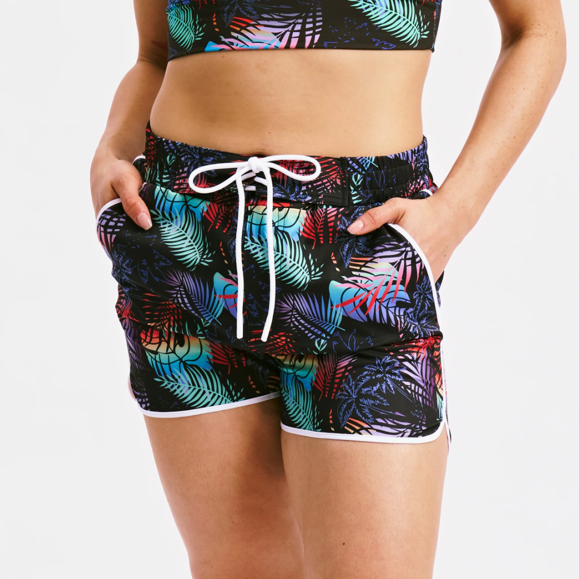 Swim 2.5" High Waisted Board Shortie - Palm Dreams 1 5217-swim-2-5-high-waisted-board-shortie-palm-dreams-1.webp