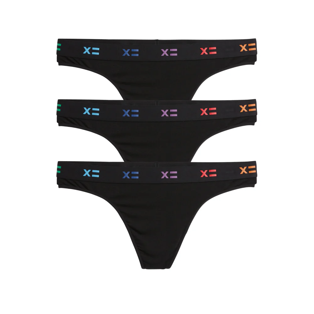 Thong 3-Pack - TENCELâ¢ Modal Black X= Rainbow