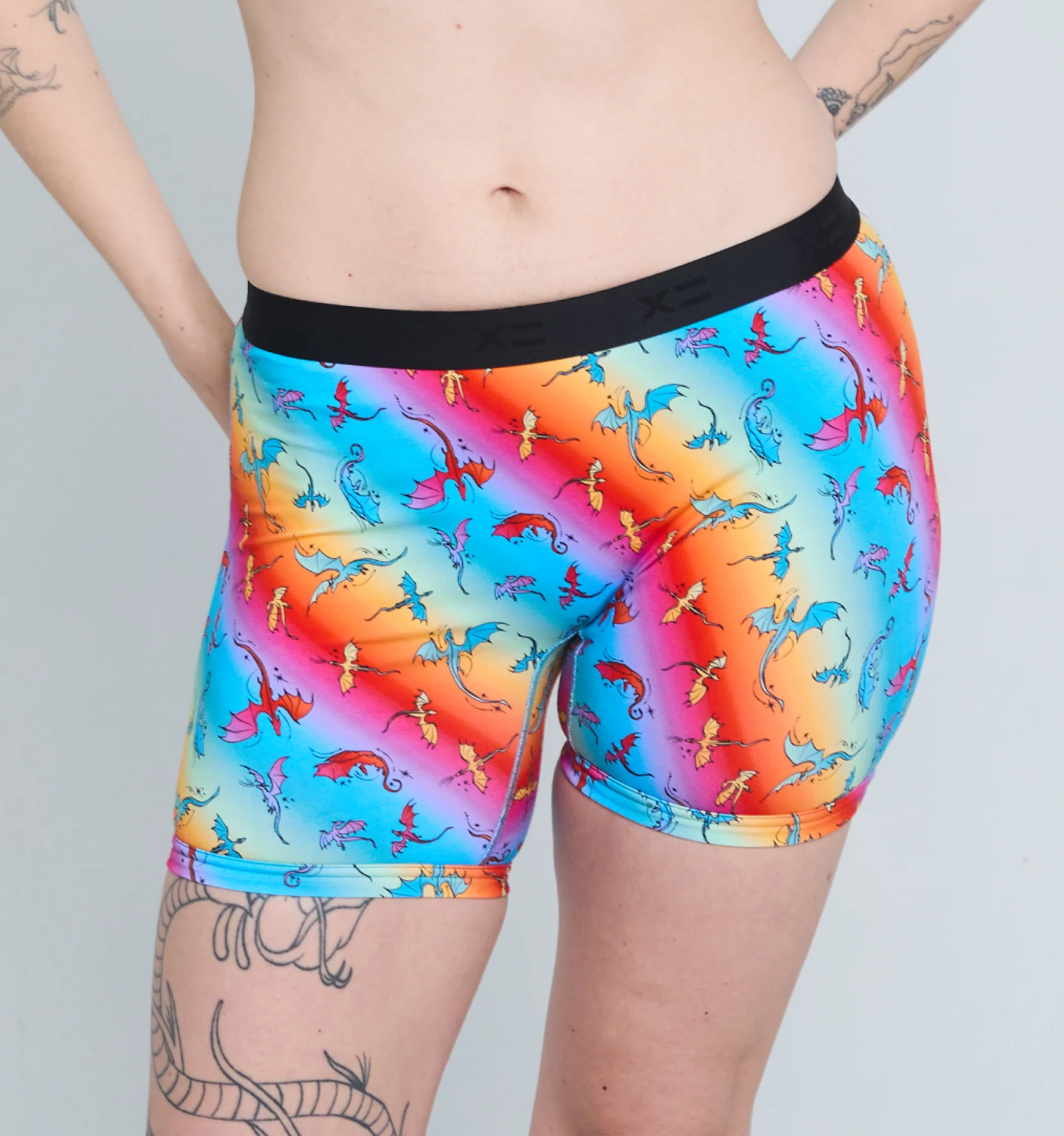 6" No Fly Boxer Briefs - Pride Rainbow Dragon 1 641-6-no-fly-boxer-briefs-pride-rainbow-dragon-1.webp