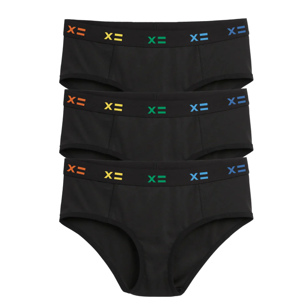 Tucking Cheeky Hipster 3-Pack - Black X= Rainbow