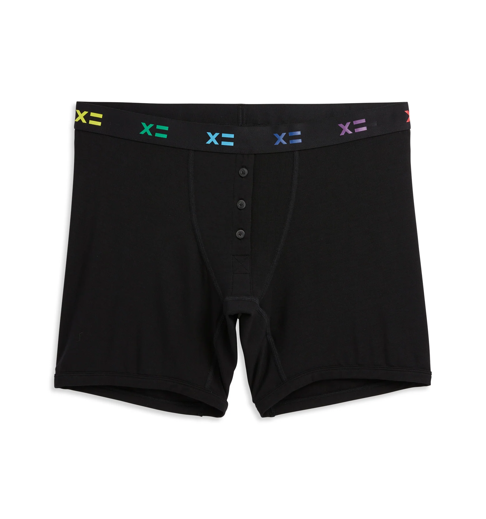 6" Fly Boxer Briefs - TENCELâ¢ Modal Black X= Rainbow